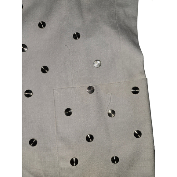 Vintage Women's David Bijan Studded River White Linen Blazer Size 14 - Picture 9 of 10